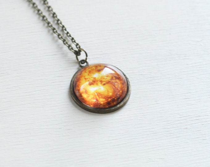 Sweet Price // The Sun // Pendant metal brass with the image under glass // 2016 Best Trends // Gifts For Her // Space // Galaxy