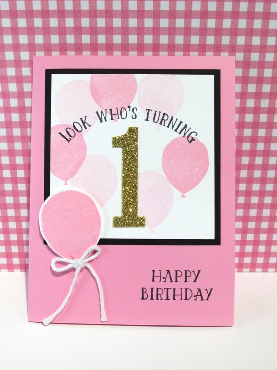 Handmade 1st Birthday Card: Stampin Up Birthday Balloons