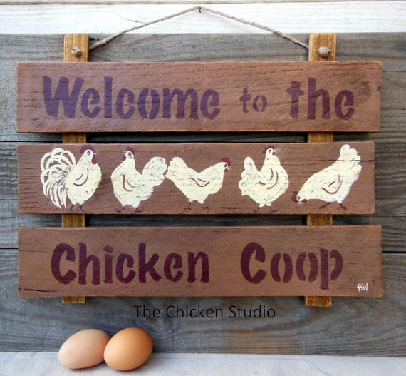 Items similar to Chicken Coop Sign, Chicken sign, Chicken Decor, Rustic ...