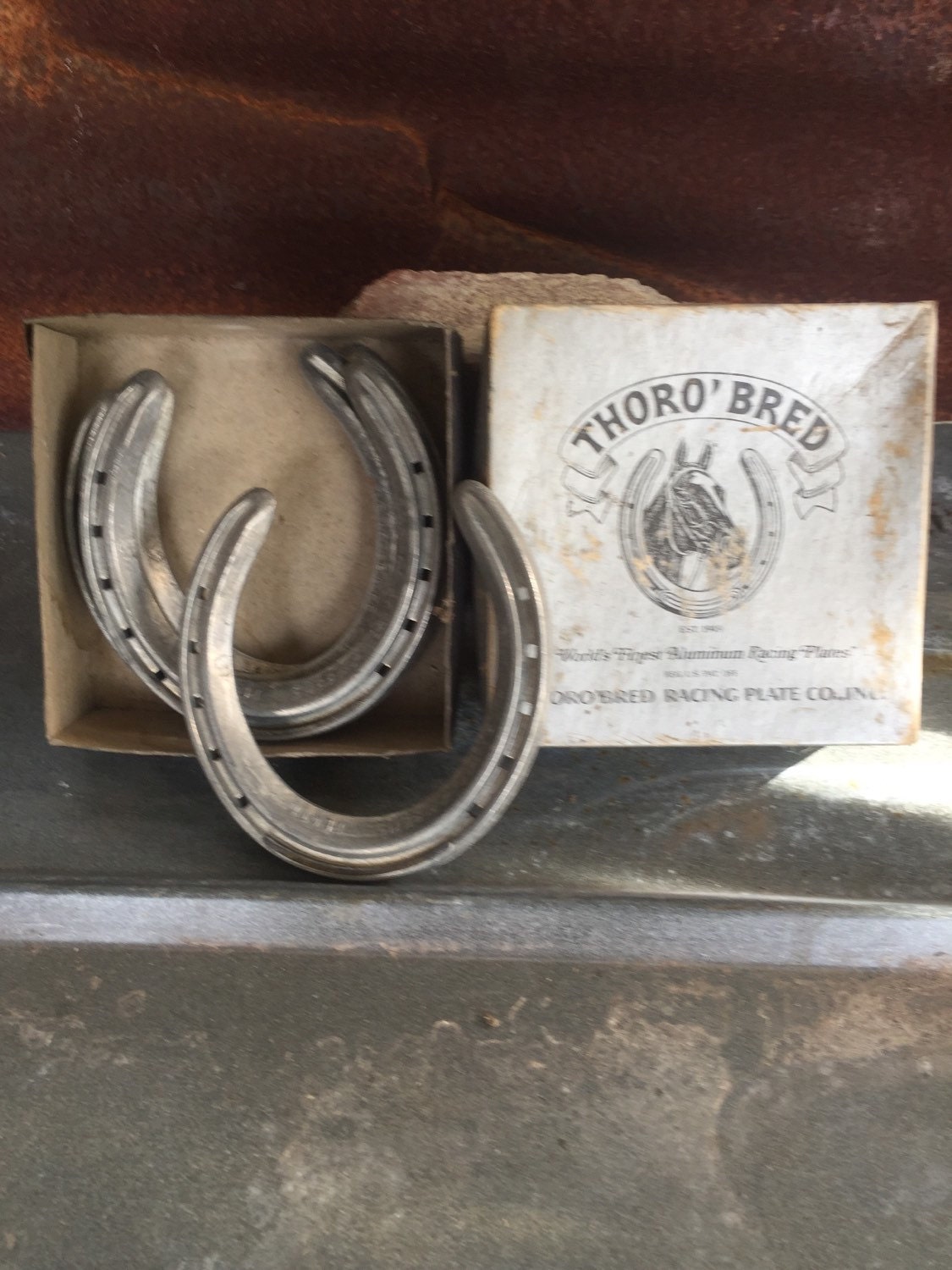 Set of Aluminum Racing Horseshoes in Original Box Previously