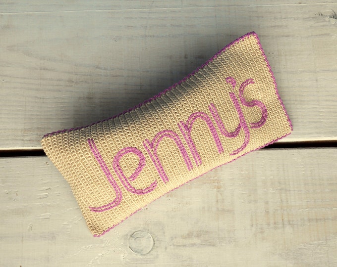 Personalized Christmas Gift, Custom Name, Personalised Gift for Her, Personalised Crochet Case, Personalised Glasses Case, Custom Lettering