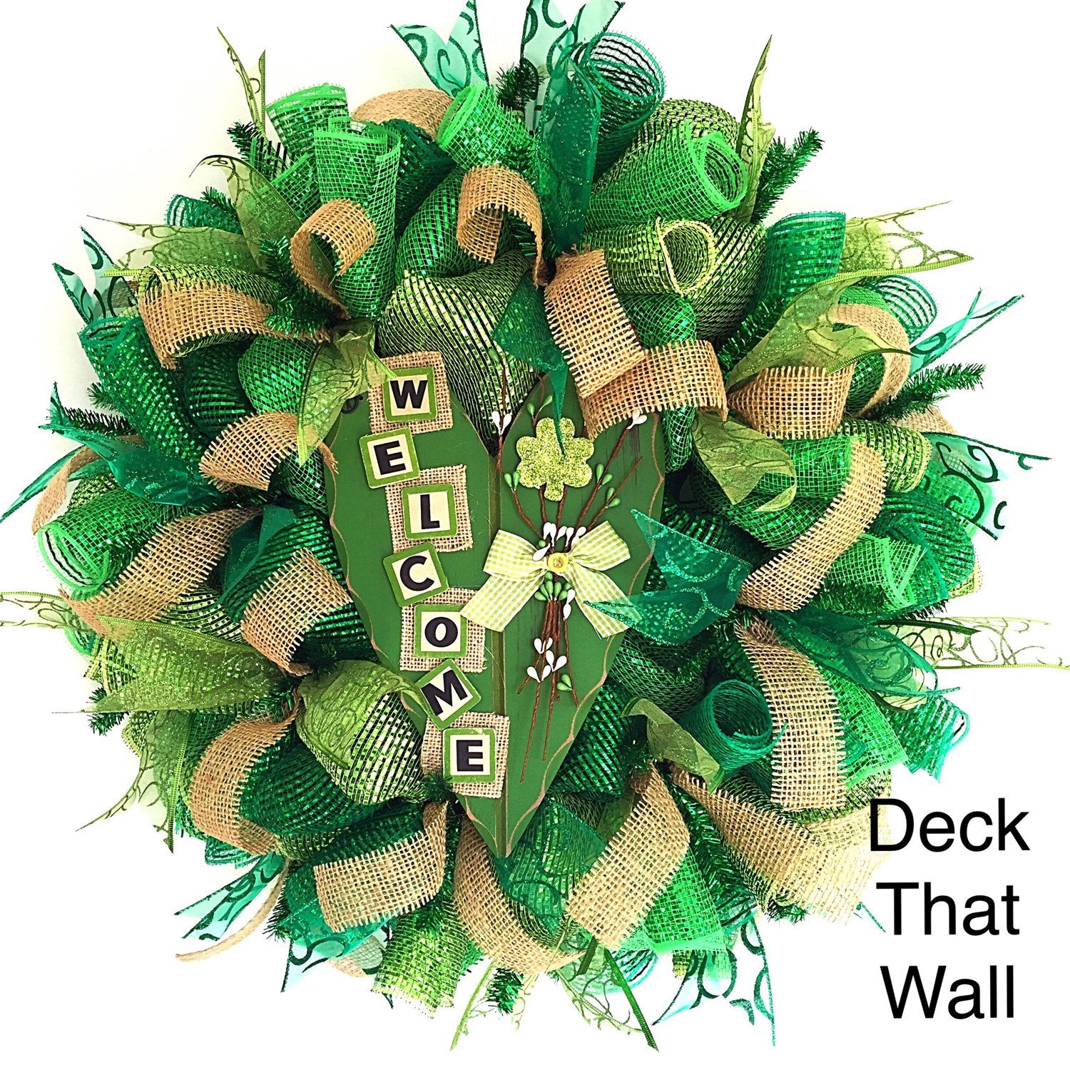 st patricks day mesh ribbon wreath