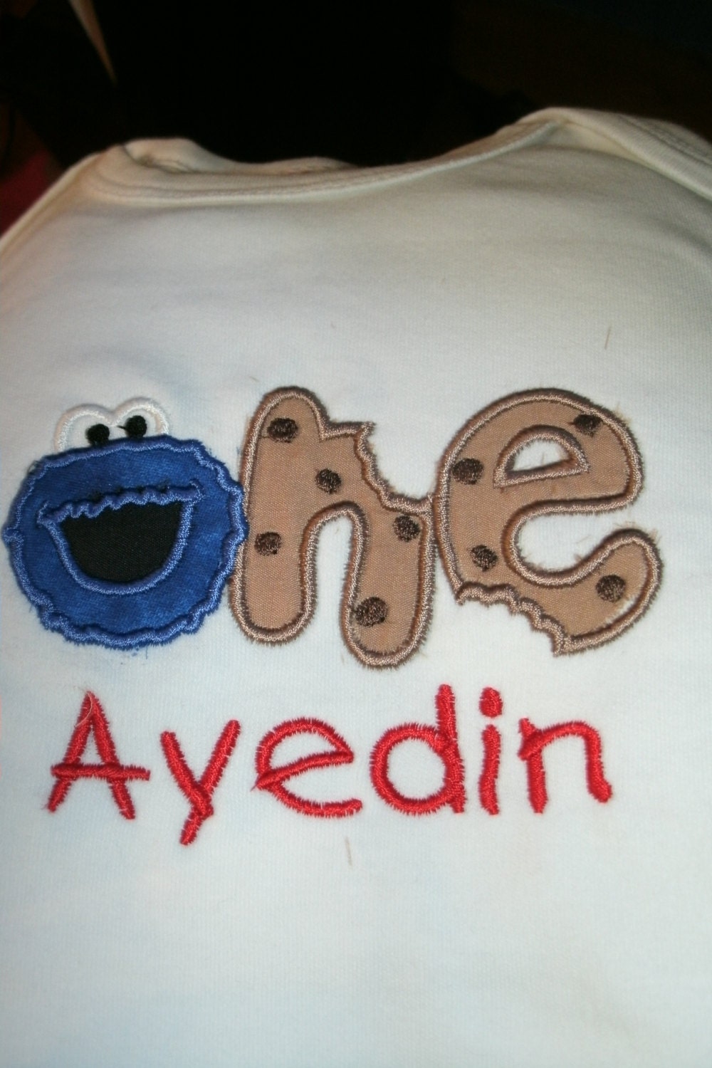 cookie monster birthday number one personlized shirt boy or