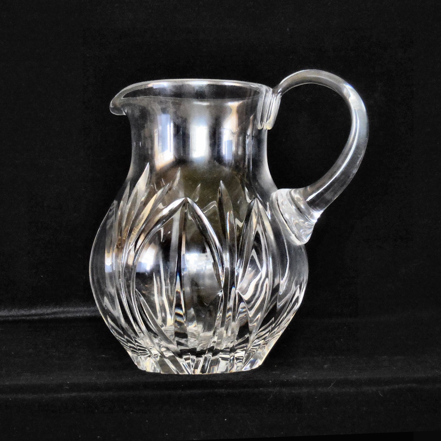 Block Cut Lead Crystal Pitcher