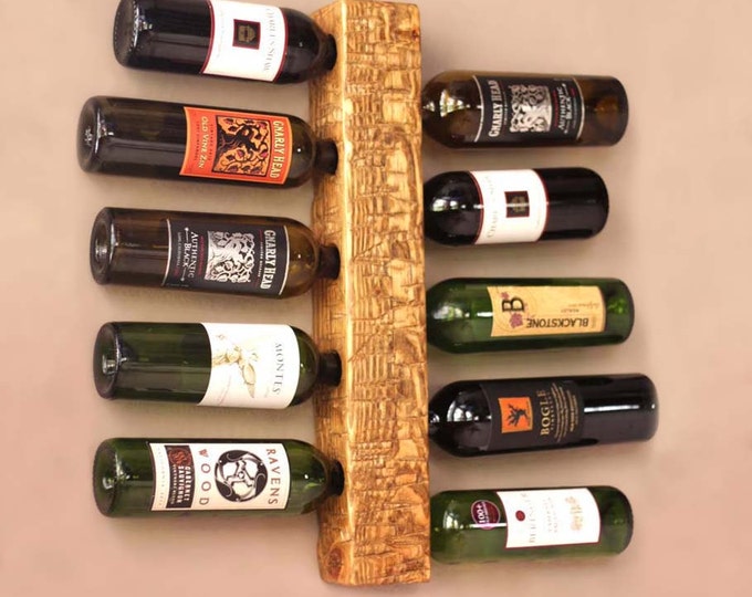 Wall Wine Rack | Vertical Wine Rack | Wood Wine Rack Holds 10 Bottles