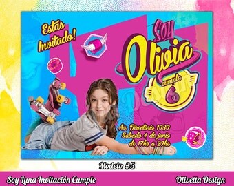 Soy Luna Invitation for Birthday Soy Luna Birthday, Soy Luna Invitation, Soy Luna, Soy Luna Printable, Soy Luna Invite - Digital File