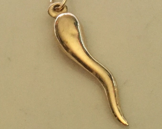 Storewide 25% Off SALE Vintage 14k Yellow Gold Devils Horn Charm Trinket Featuring Elegant Style Design Finish