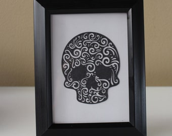 Skull, Dia De Los Muertos Picture Frame, Wall Hanging, Halloween Skull