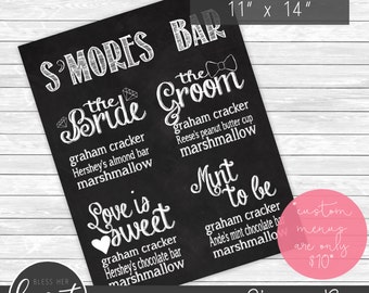 S'mores Bar Menu Printable 8x10