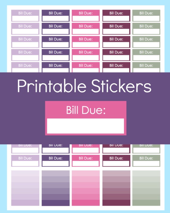 Erin Condren Stickers Bills Bill Due Planner By CommandCenter