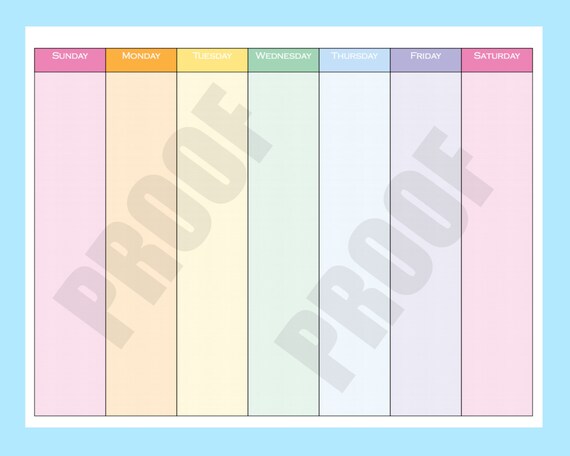 printable weekly calendar printable planner pages by