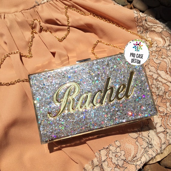 Glitter Silver Clutch Bag Silver Bag midnight bag bling