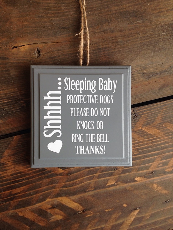 Sleeping Baby do not knock or ring bell custom door sign
