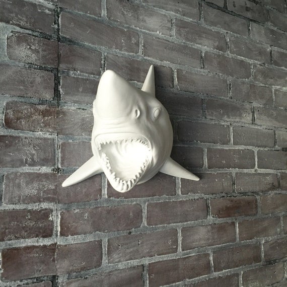 ANY COLOR Shark Head Wall Mount // Faux Taxidermy // by KINGFOUR