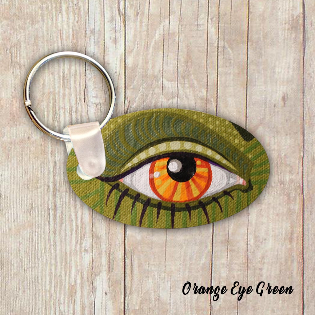 Eyeball Keychain Key Fob Keychain Eye Art Custom by JDzigner