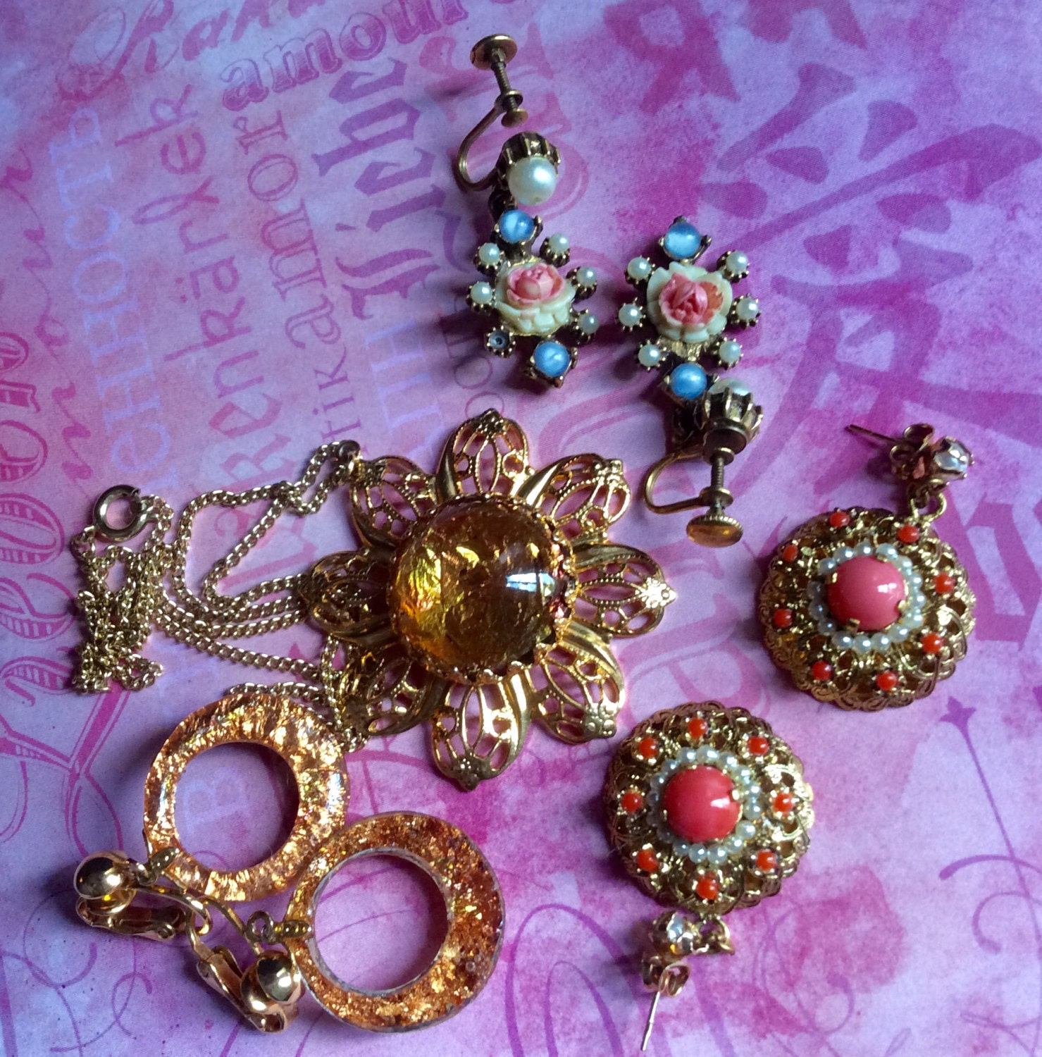 LOT of VINTAGE COSTUME Jewelry Necklace by BabettesVintageRetro