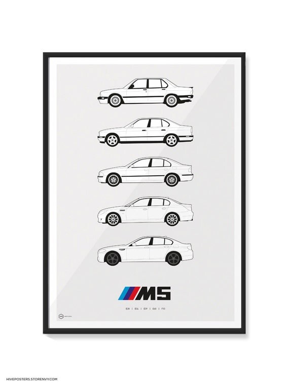 Bmw M5 Generations Poster By Hiveposters On Etsy 4977