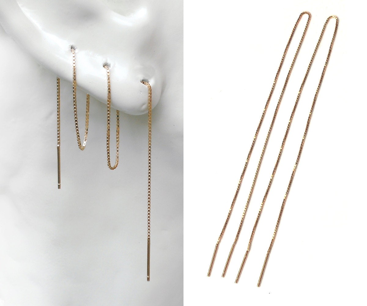 Gold Threader Earring Extra Long Ear Thread 8 20cm