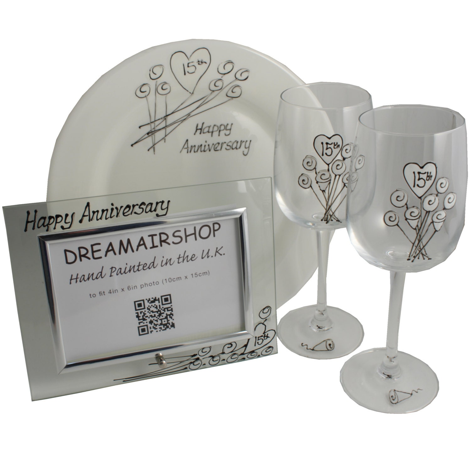 PERSONALISED 15th  Crystal Wedding  Anniversary  Gift  Sets