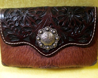 Hand tooled Western Cell Phone case for a smaller cell.