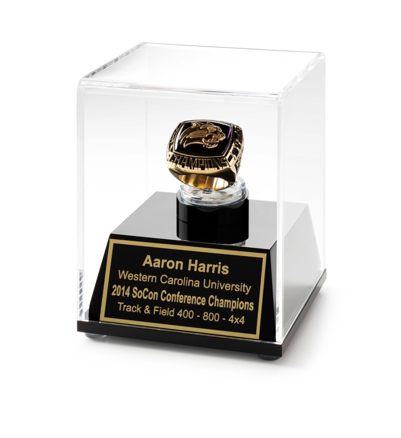 Championship Ring Display Case Acrylic Ring Box With Engraving