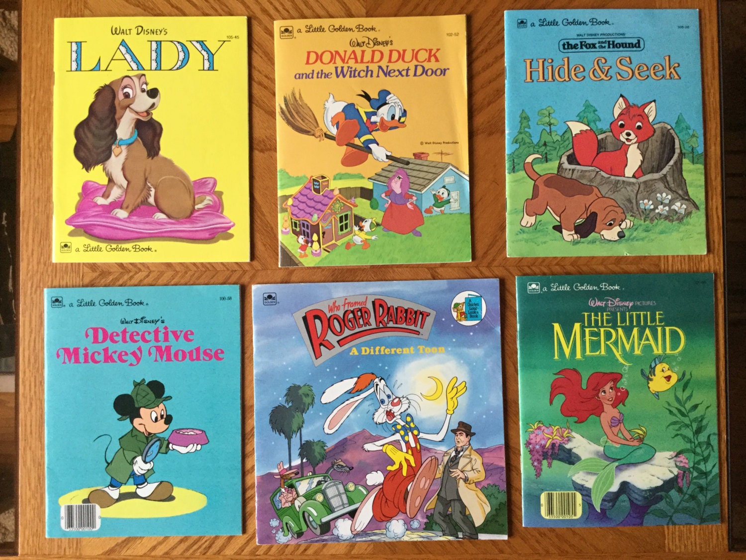 Walt Disney Little Golden Books Set of Six 1980s Paperbacks