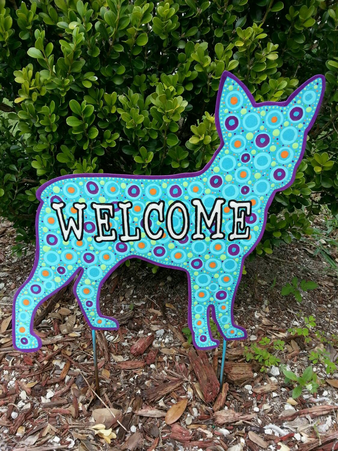 boston terrier sign yard stake metal art welcome sign boston terrier sign yard stake metal art welcome sign