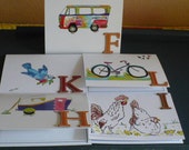 Custom Stationery, Add Letter of your choice, Blank Card, Select Your Design at Check Out, Mix and Match Note Cards