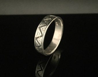 Men's Geometric Silver Ring // 925 Sterling Silver // Hand Cast // Men's Ring // Size 11