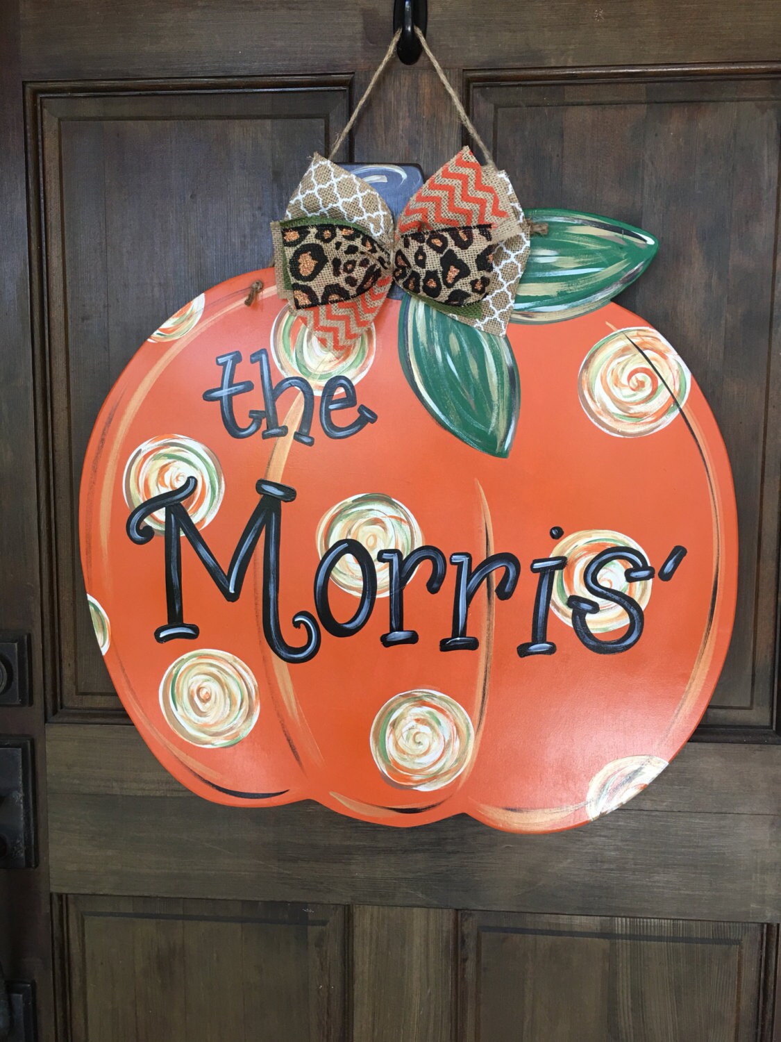 Hand Painted Wood Pumpkin Door Hangers by TheCanvasSign on Etsy