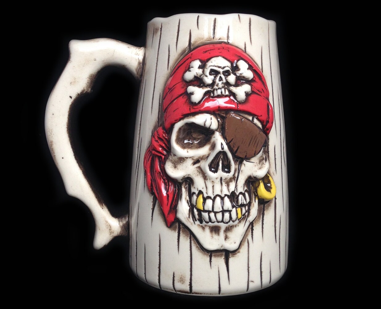 Pirate Beer Mug Birthday gift for men Pirate by KachaktanoMugs