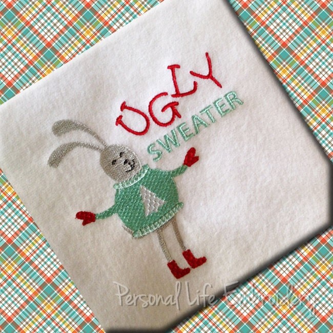 christmas ugly sweater rabbit machine embroidery design houston texans christmas tree