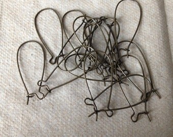 Destash 12 Pairs Antiqued Brass Kidney Ear Wires Hooks
