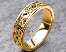 14k 11mm matching celtic wedding rings