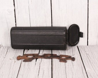 Vintage Bicycle Pouch Plastic Tools Holder, Soviet Black Small Bicycle Bar Bag, Bike Accessory, Old Bicycle Restoration, The Vintage Europe