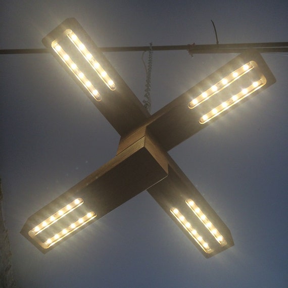 Abstrakte decke leuchte solide holz modernes von uniquelightingco