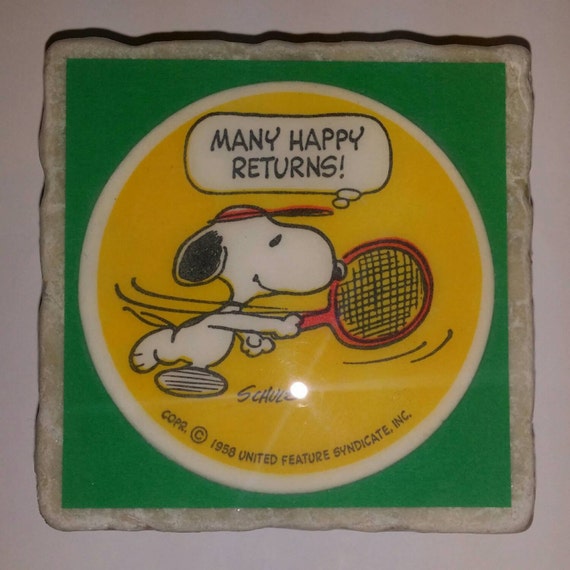 Vintage Original Snoopy Playing Tennis Charlie by GulfCoastArts