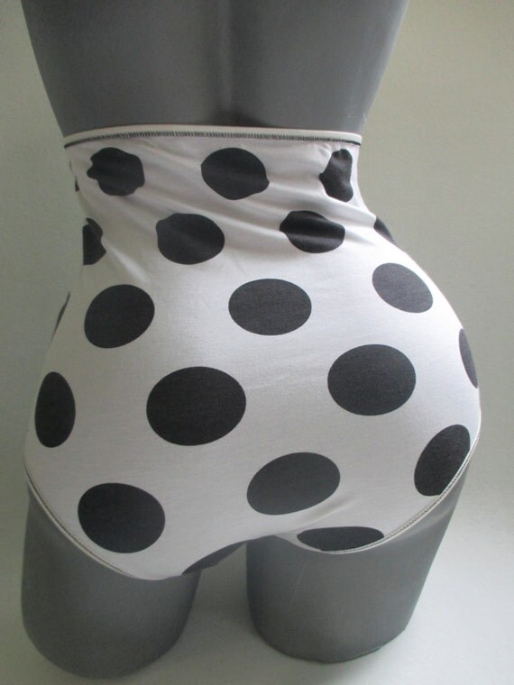 plus size hight waisted lingerie big polka dots bamboo panties