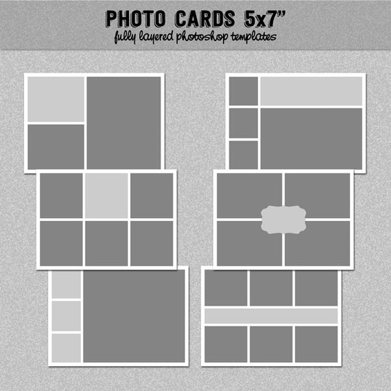 6 Photo Card Templates 5x7 Quot Set 3 Instagram Collage Blog Board Storyboard Photoshop Photo Collage Cards Templates