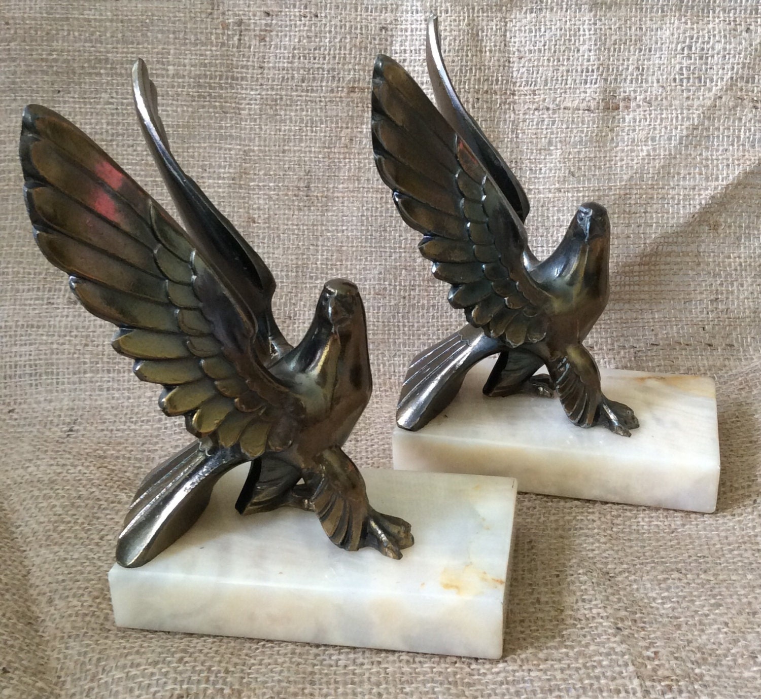 Vintage American Eagle Bronze Bookends by ArchetypeCollection