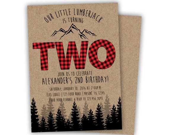 Lumberjack Birthday Party Invitations 10