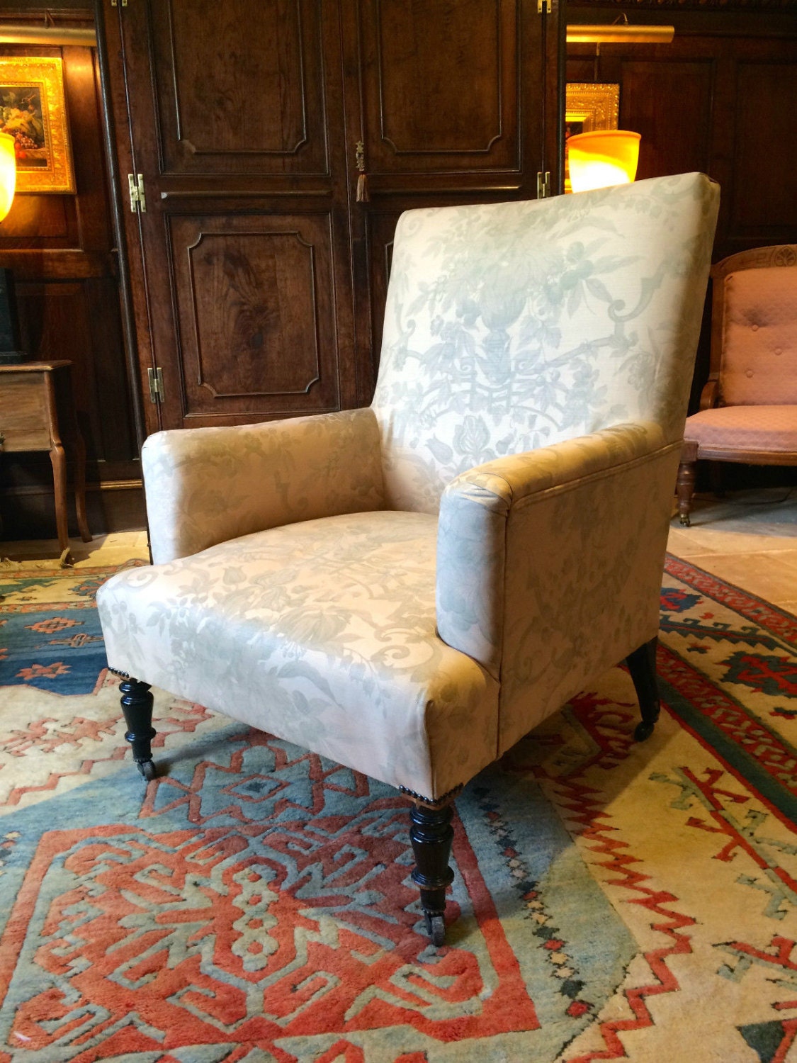 Antique Wingback Armchair Shabby Chic Armchair Easy Chair Victorian