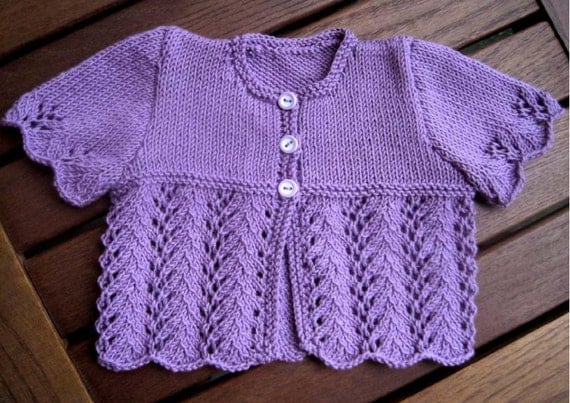 Baby girl Cardigan Knitting Pattern - Instant Download PDF ...