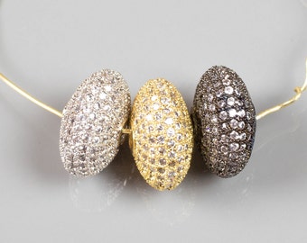 12mm Cubic Zirconia Rhinestone Pave Saucer 3 colors