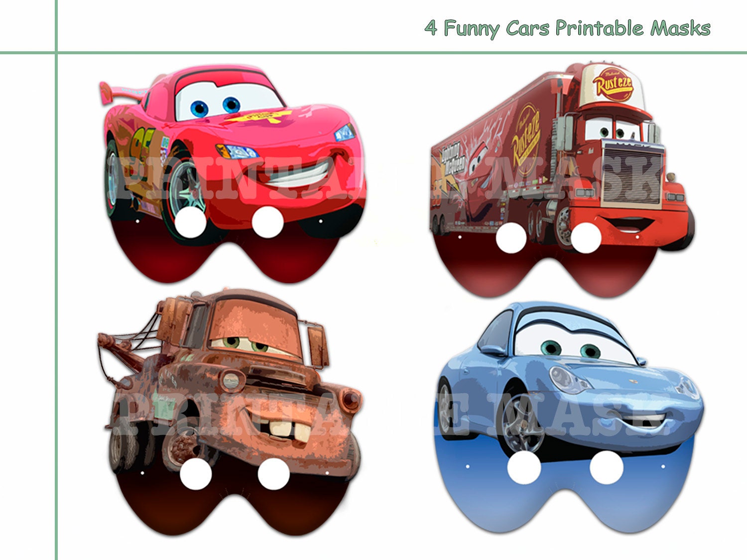 Unique 4_Funny Cars Printable Masks Diy paper party