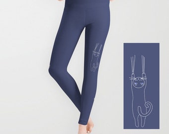 Cat Leggings Personalized Color - 5 sizes - Yoga Dance Funny Women Gift Ideas Tights Running Pants Animals Nature Boho Clothing Cute Pets