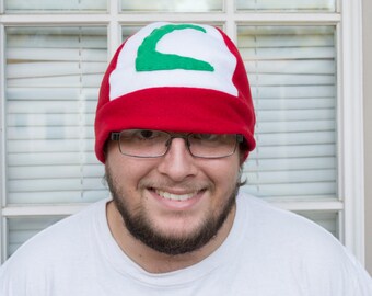 Ash Ketchum Cosplay Hat Beanie Pokemon Adult Sized Costume Winter Cap Anime Cartoon Character Inspired Video Game Gamer Nerdy Tv Show