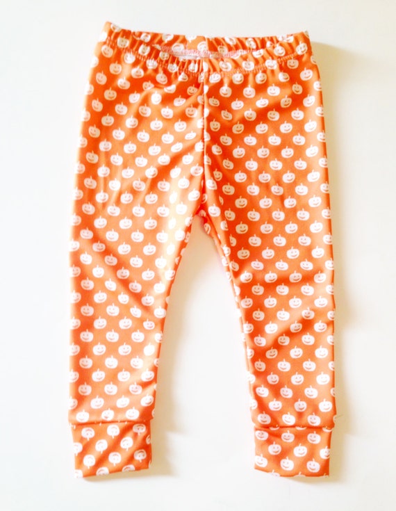 Items similar to Pumpkin Leggings, Halloween Leggings, Baby Leggings