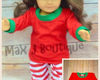 Doll Christmas Pajamas - American Girl Doll Pjs