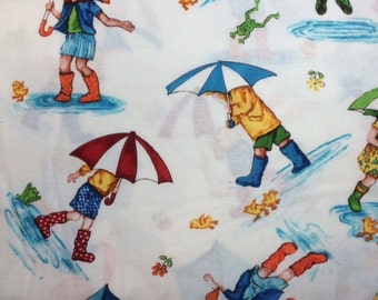 Timeless Treasures PUDDLE JUMPERS 100% Cotton Premium Quality Fabric for Quilting - by 1/2 yard